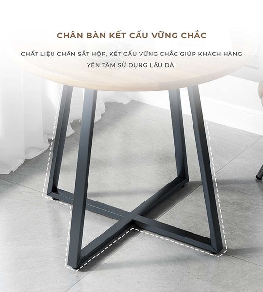 Bàn Trà Chân Sắt Mặt Phủ PVC - GM85 - Hết hàng