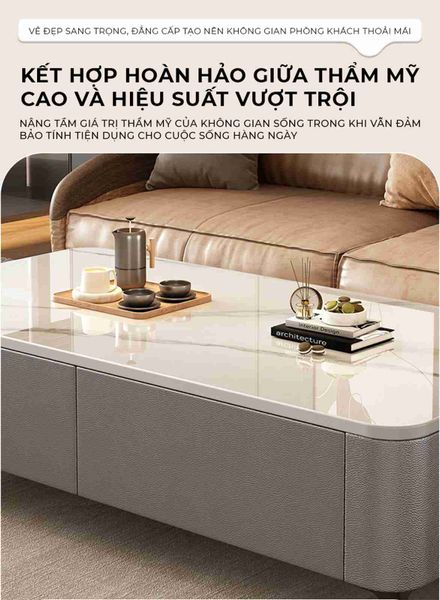 Bàn Trà Sofa Vân Đá Sang Trọng Hiện Đại - GP379