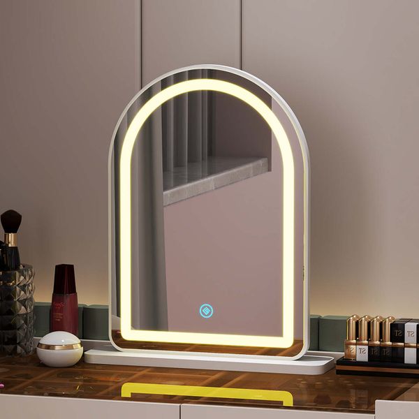 Gương Trang Điểm Viền Led Để Bàn Trắng - GP402