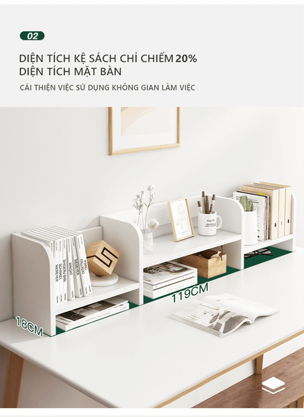 Kệ Sách Gỗ Để Bàn Gỗ MDF Thông Minh Nhỏ Gọn, Hiện Đại GAPI - GP261