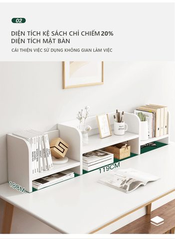 Kệ Sách Gỗ Để Bàn Gỗ MDF Thông Minh Nhỏ Gọn, Hiện Đại GAPI - GP261