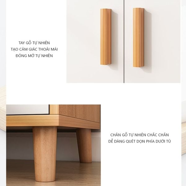 Tủ Quần Áo GAPI Màu Gỗ Phối Trắng - GP129