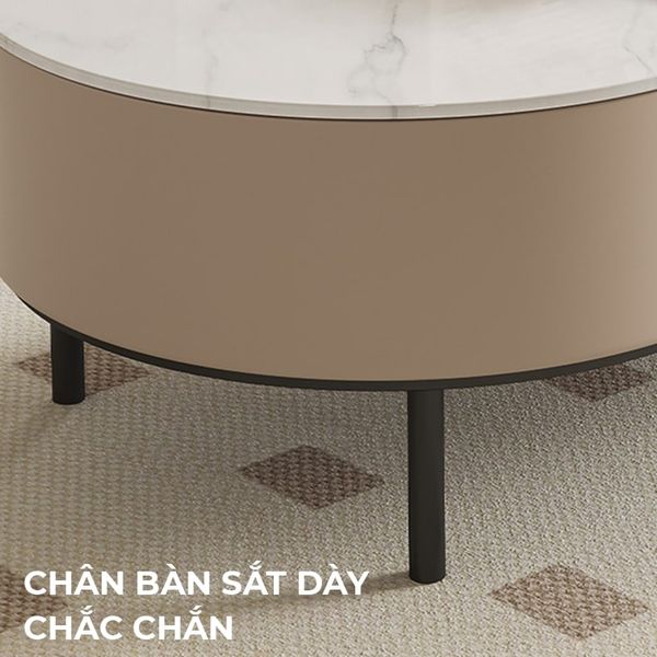 Bàn Trà Sofa Hình Oval Bọc Da Cao Cấp GAPI - GM155