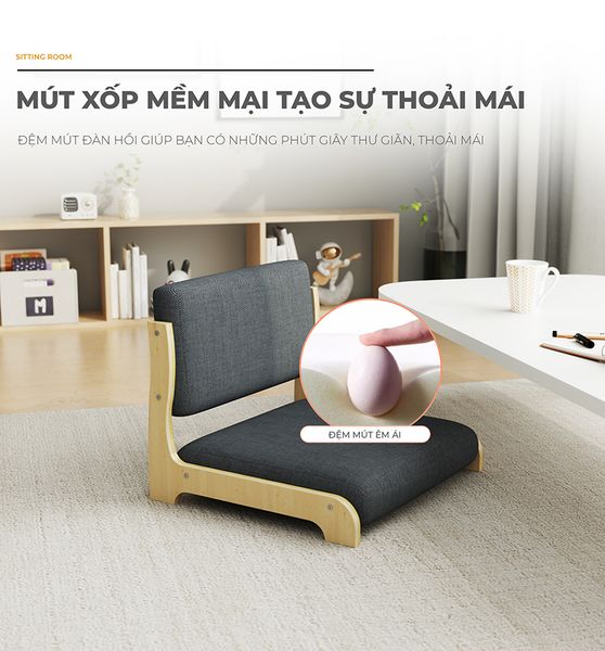 Ghế Bệt Tựa Lưng Khung Gỗ, Đệm Nỉ Êm Ái, Sang Trọng - PG22