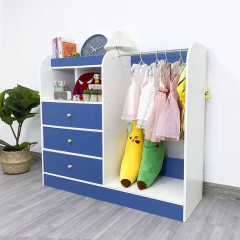 [Giảm giá 60%] Tủ Đồ Cho Trẻ Em GAPI Blue Sheft Màu Xanh Phối Trắng - GP128