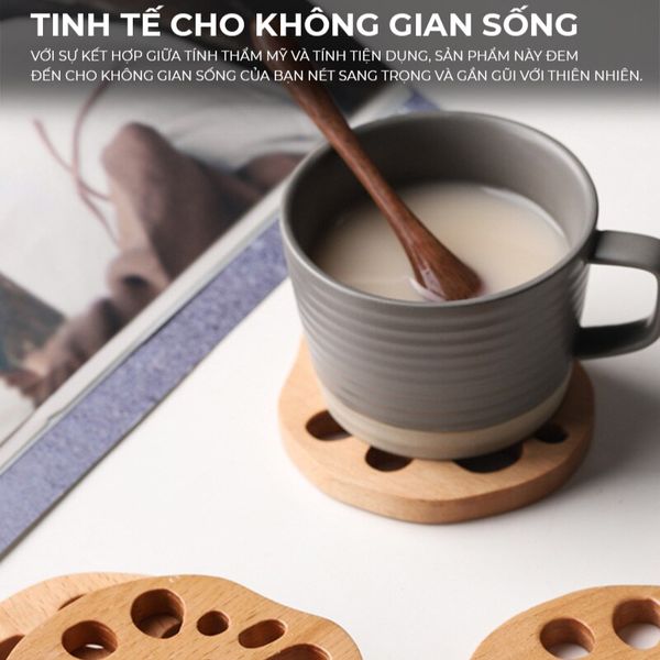 [Giảm giá 60%] Đế Lót Ly Củ Sen Phong Cách Cổ Điển (Bộ 5 cái) - PG04