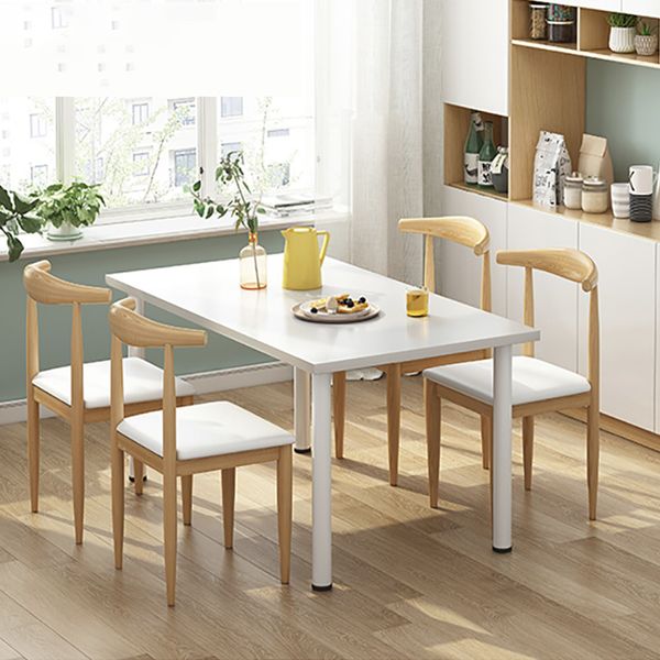 Bàn Làm Việc GAPI Chân Sắt Tròn Màu Trắng - Vân Gỗ - GM62