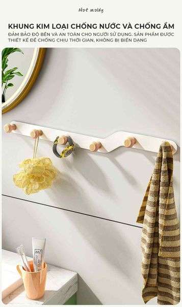 Móc Treo Quần Áo Tường Nút Gỗ Tròn - GM180