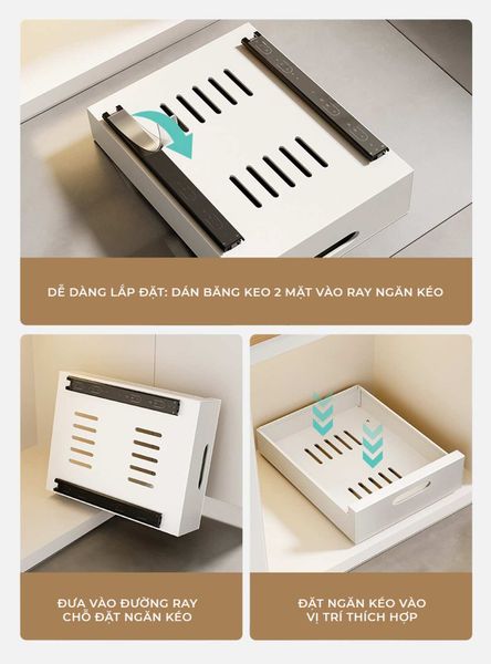 Ngăn kéo nhà bếp thông minh đa năng trắng - GM165