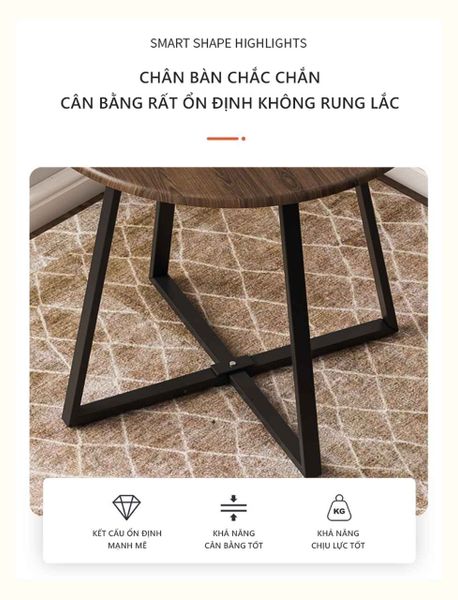 Bàn Trà Chân Sắt Mặt Phủ PVC - GM85 - Hết hàng