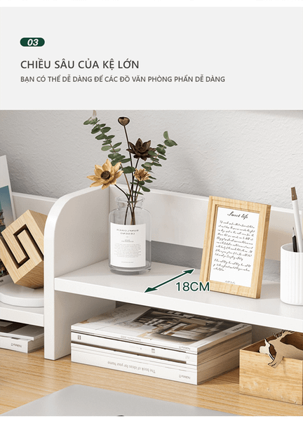 Kệ Sách Gỗ Để Bàn Gỗ MDF Thông Minh Nhỏ Gọn, Hiện Đại GAPI - GP261