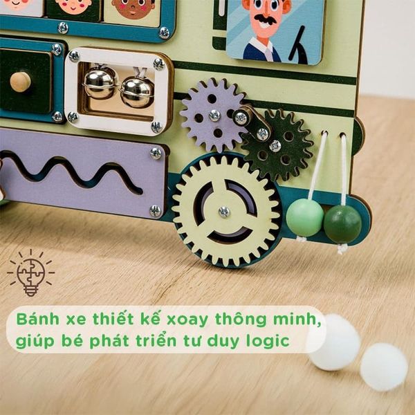 Bảng Đồ Chơi Giáo Dục Thông Minh Cho Trẻ Hình Xe Bus GAPI - TOY02