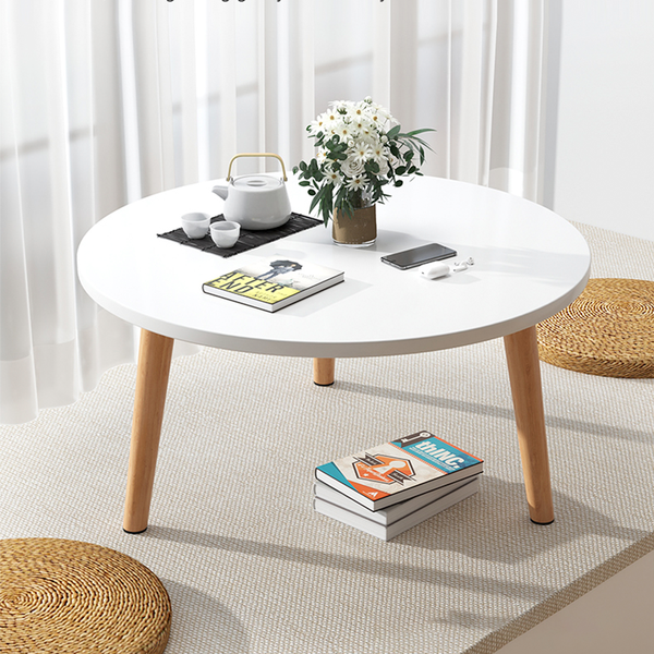 Bàn Trà Tròn Ngồi Bệt GAPI Màu Trắng/Vàng/Vân Gỗ - GP74