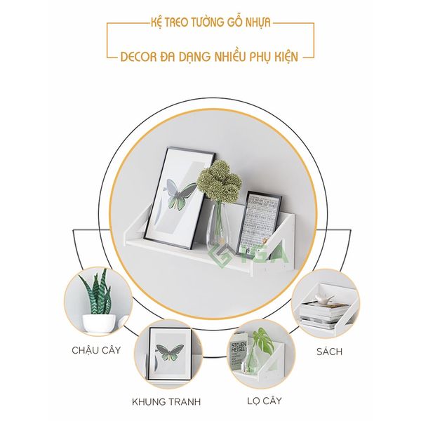 [Giảm giá 60%] Kệ Nhựa Treo Tường Nhựa GAPI Màu Trắng - IG387