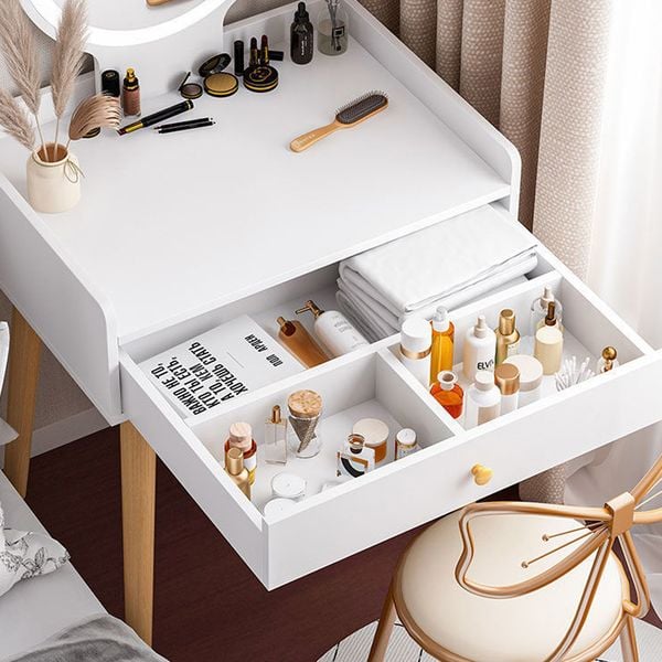 Bàn Trang Điểm Gỗ MDF Thông Minh Có Gương LED Tiện Lợi, Đa Năng GAPI - GP202