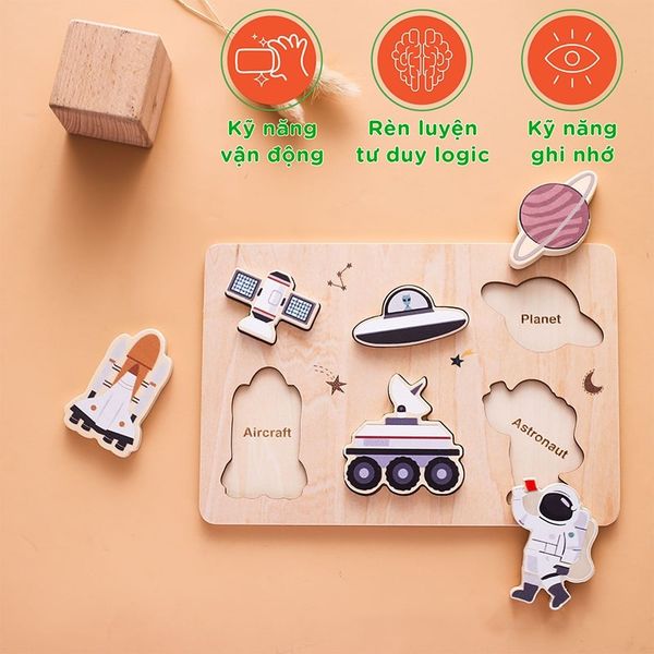 Bảng Đồ Chơi Giáo Dục Khám Phá Vũ Trụ Thông Minh Cho Bé Gỗ Cao Cấp GAPI - TOY06