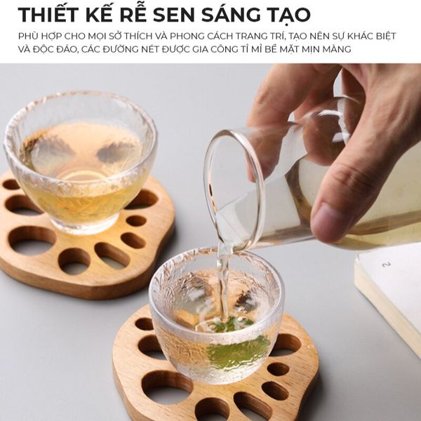 [Giảm giá 60%] Đế Lót Ly Củ Sen Phong Cách Cổ Điển (Bộ 5 cái) - PG04