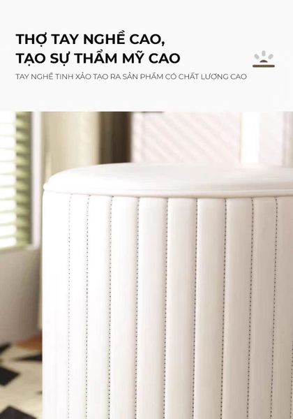 Ghế đôn trang điểm màu trắng thanh lịch - GC45
