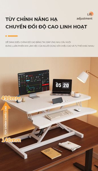 Bàn Nâng Hạ 2 Tầng Tiện Lợi Cho Góc Làm Việc - GN72