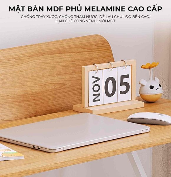 Bàn làm việc hiện đại khung trắng vân gỗ tinh tế - GM210