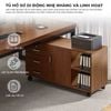 Combo Bàn Làm Việc Kết Hợp Tủ Hồ Sơ Khung Sắt Đen Mặt Gỗ - GM190
