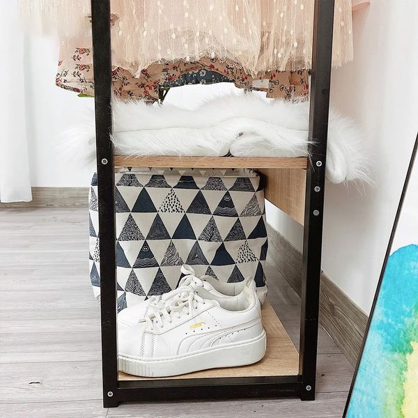 Kệ Treo Quần Áo GAPI Khung Thép Mặt Gỗ - GM07