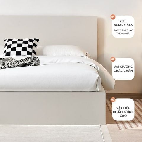 Giường Ngủ Gỗ MDF Đầu Giường Cao Thông Minh GAPI - GP340