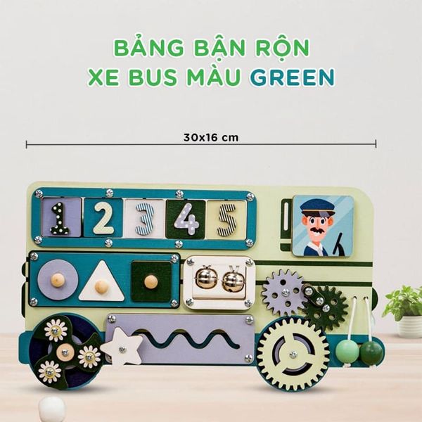 Bảng Đồ Chơi Giáo Dục Thông Minh Cho Trẻ Hình Xe Bus GAPI - TOY02