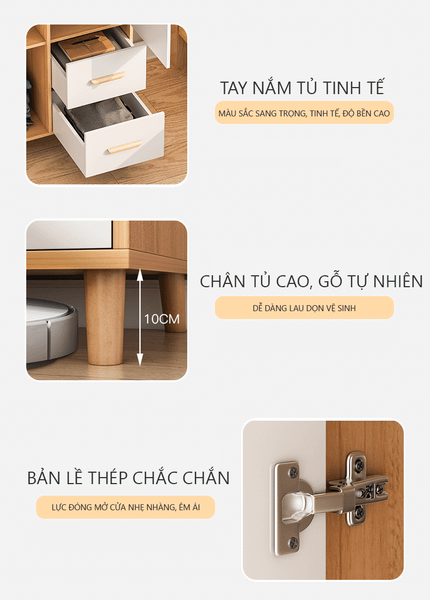 Tủ Quần Áo Thông Minh Gỗ MDF Đa Năng, Hiện Đại GAPI - GP264