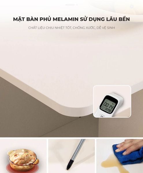 Bàn Ăn Thông Minh Gấp Gọn Full Trắng Tinh Tế - GM202