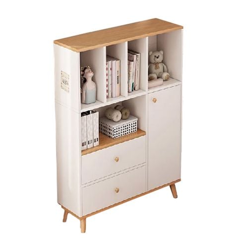 Tủ Sách Phòng Khách GAPI Màu Trắng Phối Vân Gỗ - GP167-GP168