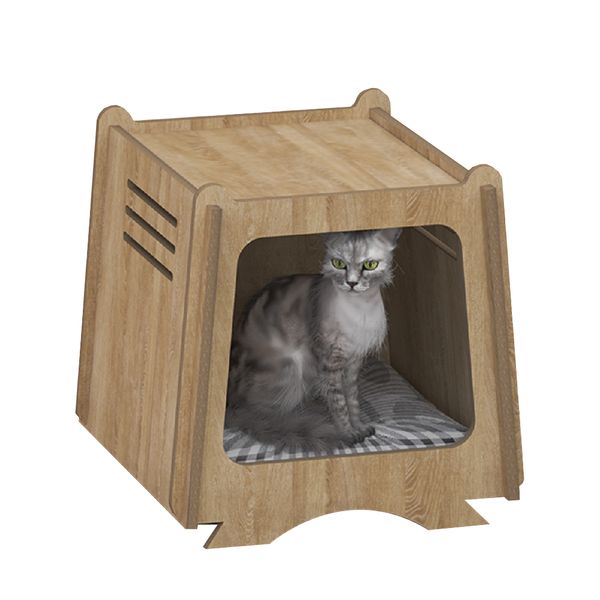 Nhà Cho Mèo GAPI PET Màu Gỗ - GP208