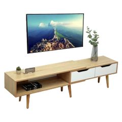 Kệ Tivi Thông Minh GAPI Có Thể Rút Gọn Màu Trắng - Vân Gỗ - GP82