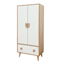 Tủ Quần Áo Trẻ Em GAPI Màu Gỗ Cánh Trắng - GP123