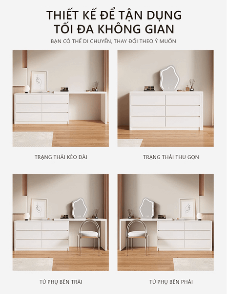 Bàn Trang Điểm Kết Hợp Tủ Đa Năng Hiện Đại GAPI - GP305 (KHÔNG KÈM GƯƠNG)