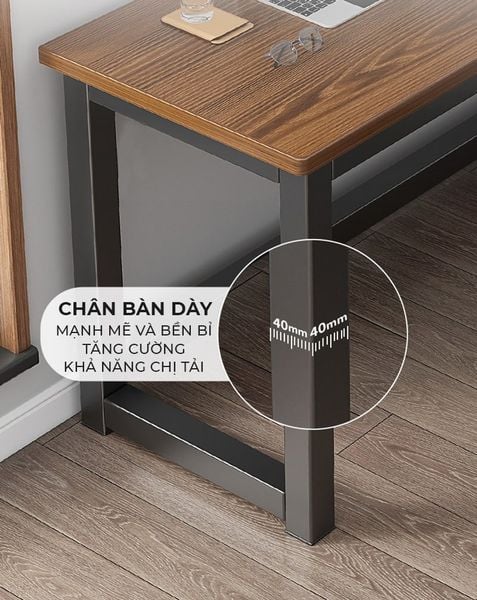 Bàn Học Thông Minh Chữ L Đen Gỗ Óc Chó Hiện Đại GAPI - GM126