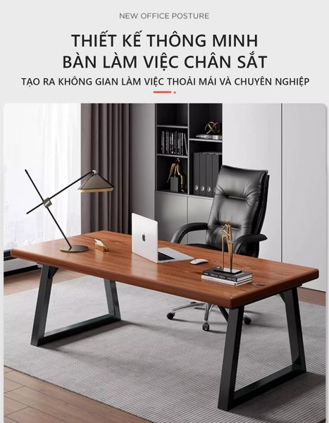 Bàn Làm Việc Gỗ MDF Khung Chân Sắt Hiện Đại, Sang Trọng GAPI - GM121