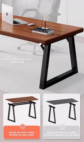 Bàn Làm Việc Gỗ MDF Khung Chân Sắt Hiện Đại, Sang Trọng GAPI - GM121