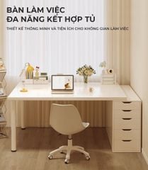 Bàn Làm Việc Chân Sắt Thông Minh Kèm Tủ Đựng Đồ Đa Năng GAPI - GM123