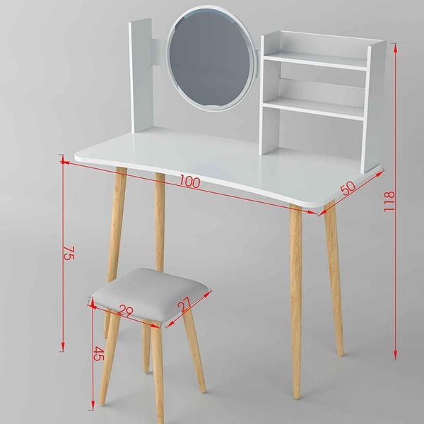 Bàn Trang Điểm phong cách Bắc Âu kèm kệ đồ đa năng GAPI - GP84