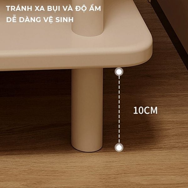 Bàn Trà Chân Sắt 2 Tầng Trắng Sang Trọng Cho Phòng Khách - GM143