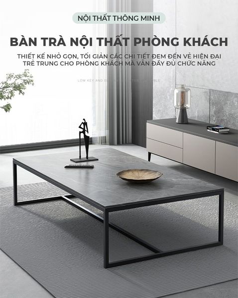 Bàn Trà Phòng Khách Vân Đá Phong Cách Bắc Âu - GM150