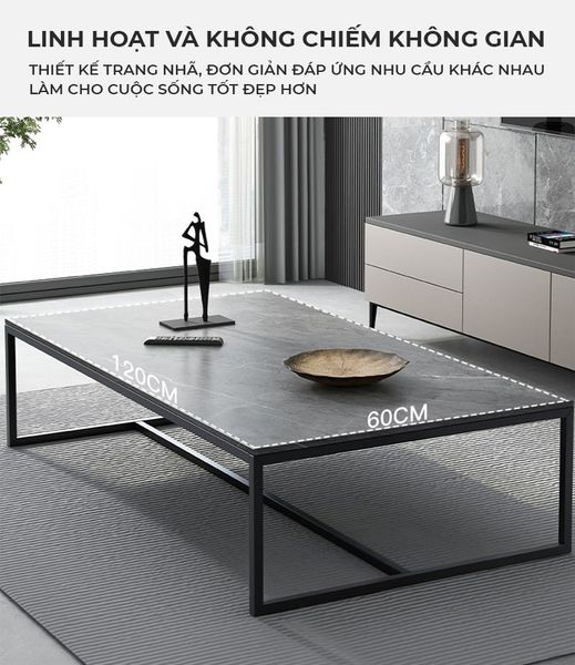 Bàn Trà Phòng Khách Vân Đá Phong Cách Bắc Âu - GM150