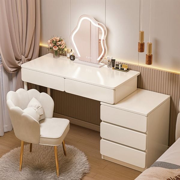 Bàn Trang Điểm Chân Sắt Full Trắng Đa Năng GAPI - GM142 (KHÔNG KÈM GƯƠNG)