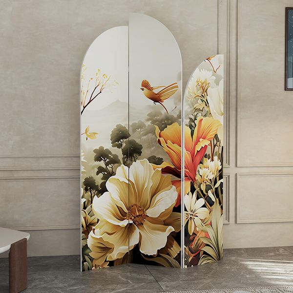 Bình Phong Vách Ngăn Phòng Ngủ In Họa Tiết Bộ 3 Cánh GAPI - IG416