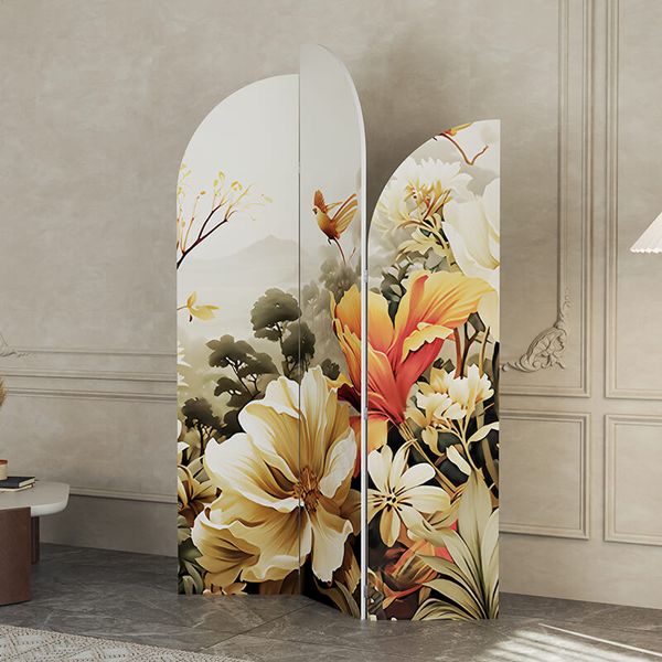 Bình Phong Vách Ngăn Phòng Ngủ In Họa Tiết Bộ 3 Cánh GAPI - IG416
