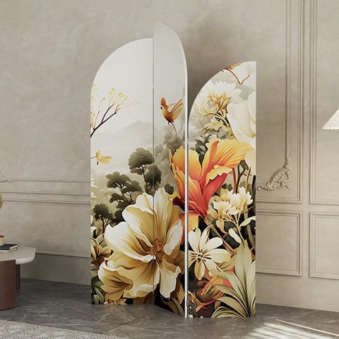 Bình Phong Vách Ngăn Phòng Ngủ In Họa Tiết Bộ 3 Cánh GAPI - IG416