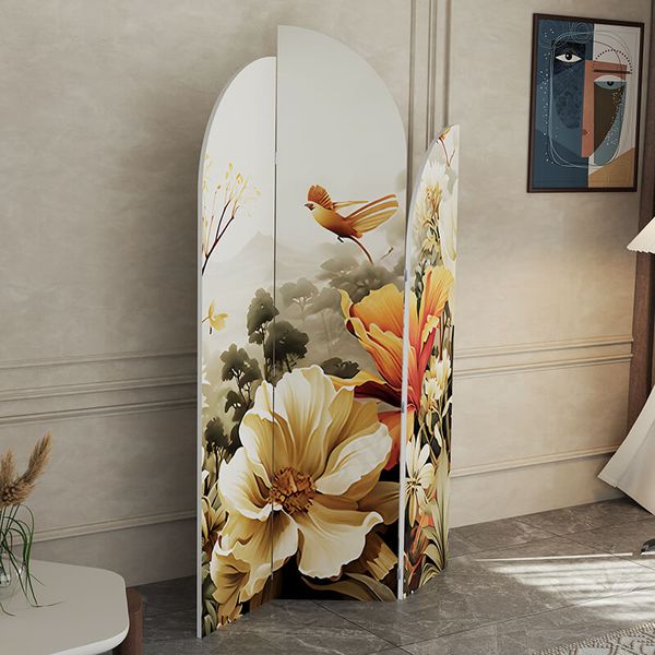 Bình Phong Vách Ngăn Phòng Ngủ In Họa Tiết Bộ 3 Cánh GAPI - IG416