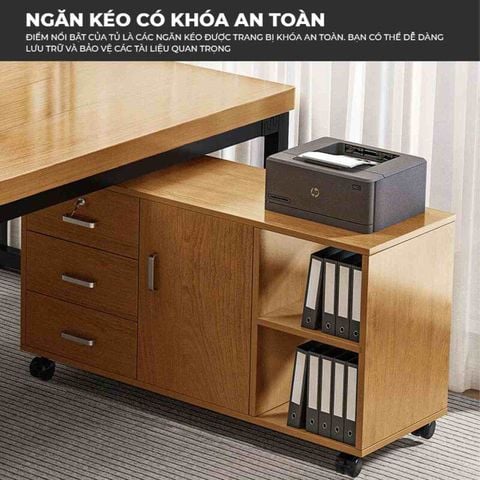 Combo Bàn Kết Hợp Tủ Hồ Sơ Khung Sắt Đen Mặt Gỗ - GM190 - Hết hàng