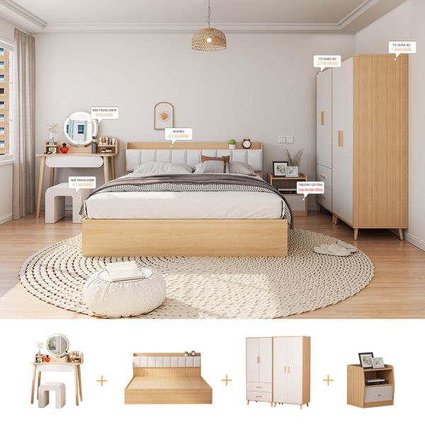 Bộ Nội Thất Phòng Ngủ Phong Cách Scandinavian GAPI - CONCEPT.01 - Hết hàng